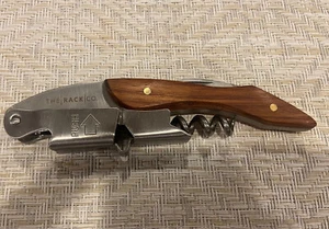 Sacacorchos Abridor de Botellas de Vino Camareros Llave Corcho Tornillo Lámina Cortador Madera Servidor Regalo - Imagen 1 de 2