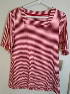 Croft & Barrow Women's Blouse. Red/white Stripes. Size Small - Picture 1 of 3