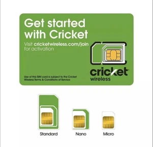 New Cricket Wireless Universal sim card , Nano,  fits all phones - Picture 1 of 12