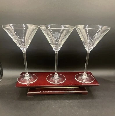 "3 vasos clásicos de martini de cristal LENOX 7,5"" H" Foto 1 de 4