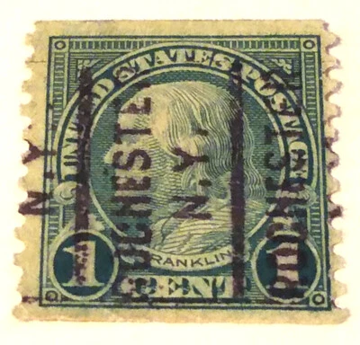 Benjamin Franklin Triple Precancel Rochester NY Stamp Super Rare! - Image 1 of 2