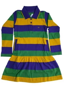 Girls 3T Toddler Classic Mardi Gras Dress with Pockets Purple Green Gold - Picture 1 of 5