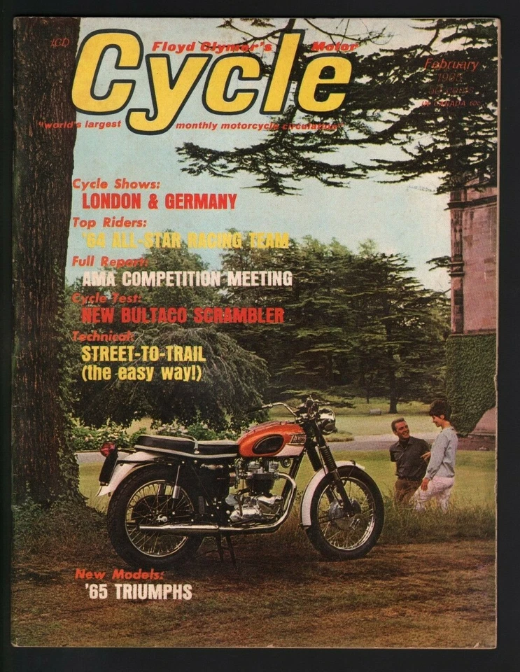 1965 February Cycle - Vintage Motorcycle Magazine Foto 1 de 4
