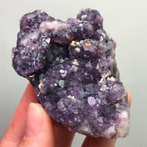 156G Natural Purple Fluorite Quartz Crystal Freeform Mineral Specimen Healing