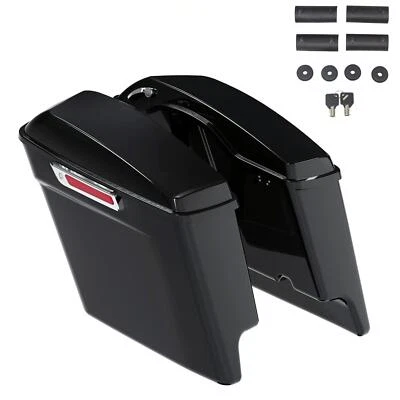 5英寸加长硬鞍袋鞍袋适用于Harley Touring Road King Glide 14-24 — 第 1/4 张图片