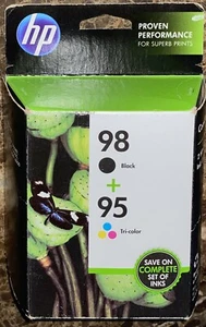 HP 95/98 Combo Pack Tri-Color/Black Ink Cartridge NEW Sealed Expired March 2018 - Picture 1 of 3