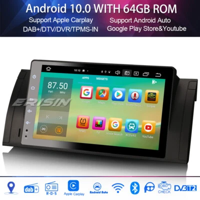 4GB RAM 9"Android 12.0 Autoradio für BMW 5 Series E39 X5 E53 M5 DAB+Carplay WIFI - Bild 1 von 4