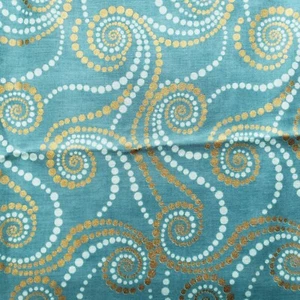 Hoffman Fabrics Green Swirl Gold Metallic Penny Lane G8543 56" x 44" - Picture 1 of 4