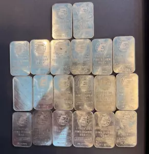 Vintage Engelhard .999 argento barra verticale 1 oz globo E Bull ~ con LOGO ~ presa casuale - Foto 1 di 4