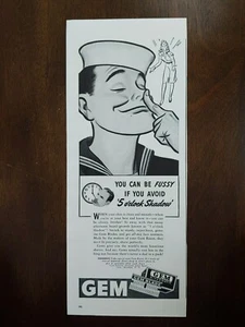 Hojas de afeitar gemas vintage 1944, evita la sombra de las 5 en punto, arte único - Imagen 1 de 1