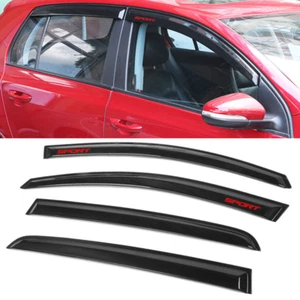For 10-14 VW Golf GTI MK6 4DR Window Visor Rain Guard Deflector & Red Sport - Picture 1 of 6