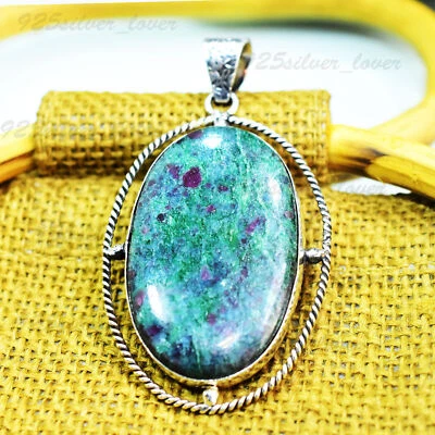 Rubí en piedras preciosas de cianita 925 plata esterlina año nuevo colgante joyería MP-403 Foto 1 de 4