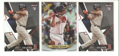 2018 Topps Finest RAFAEL DEVERS RC 3x Card Lot Bowman Chrome ROY SF GIANTS - Image 1 of 2