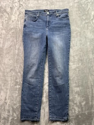 NYDY Womens Sz 10 Blue Jeans Curves 360 Tapered Split Cuff Stretch Mid Rise Pant - Image 1 of 4