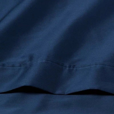 Threshold KING 400 Thread Count Performance Flat Sheet Graphite Blue