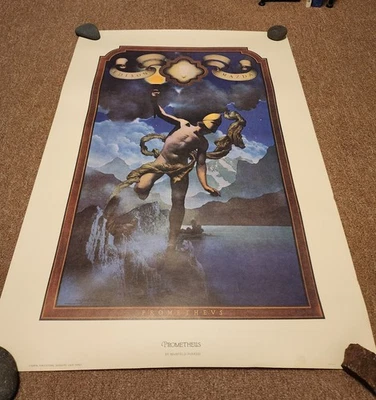 Prometheus Poster – Maxfield Parrish (1979 Portal) Large 36"x24" Lithograph - Image 1 of 4