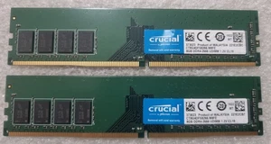 Crucial 16GB 2X8GB DDR4 PC4-21300 2666MHZ 288 1xr8 CL 19 desktop ram memory - Picture 1 of 1