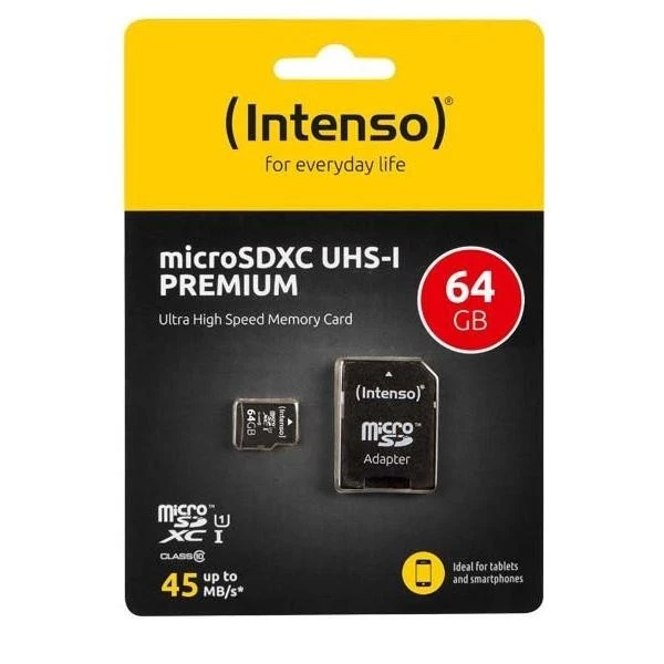 Intenso R45 UHS-I Premium 64GB microSDXC Speicherkarte (3423490)