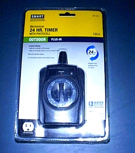 SMART 24 Hr Timer with Photocell Outdoor Plug-in Seasonal & Landscape Lighting - Picture 1 of 2