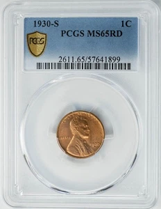 1930-S Lincoln Cent 1c MS65 RD Secure PCGS 949892-62 - Picture 1 of 5