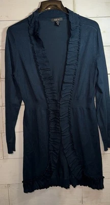 Suéter cárdigan largo verde profundo Style Co con fruncido grande para mujer Foto 1 de 4