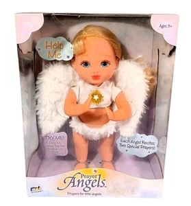 Neu funktionierend sprechend Vintage 2003 Gebet Engel Puppe Paket Not blond blaue Augen - Bild 1 von 15