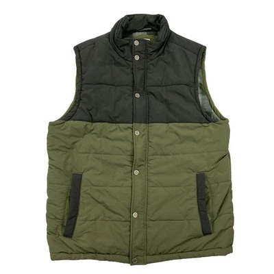 Cinch Puffer 背心绗缝中号男式绝缘绿色黑色牛仔牧场 — 第 1/4 张图片