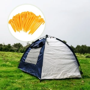 50 Pcs Outdoor Tent Stakes Plastic Windproof Floor Nails Travel Camping Peg - Picture 1 of 8