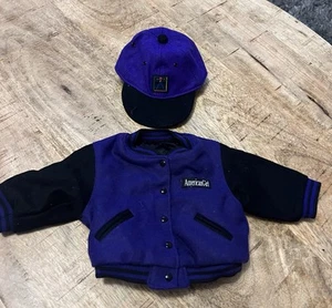 American Girl Varsity Jacket & Hat Purple Pleasant Company Coat - Picture 1 of 2