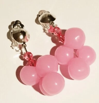 Ohrclips rosa pink Clips silberf Ohrringe Clips - Bild 1 von 4