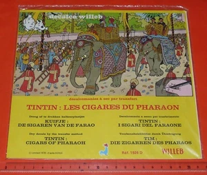 DECALCOMANIES A SEC WILLEB LOMBARD 1978 TINTIN MILOU HERGE CIGARES DU PHARAON - Imagen 1 de 2