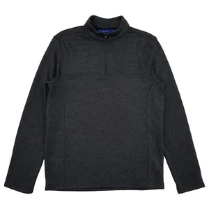 Mens Dark Gray Fleece Pullover Quarter Zip Sweater Small - Picture 1 of 1