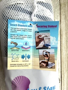 Manta de playa Lay & Stay toalla con estacas de seguridad, brisa de verano doble cara - Imagen 1 de 7