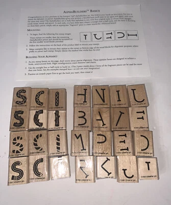 Stampin Up 2001 Alphabuilders Basics conjunto de 28 estampillas Foto 1 de 4