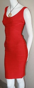 authentic Herve Leger Rio red sleeveless Maria cocktail body con dress new M - Picture 1 of 11
