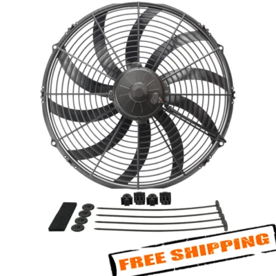 Derale 16116 16" High Output Curved Blade IP68 Electric Puller Fan - Image 1 of 4