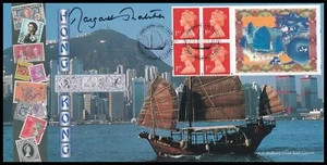 Baroness Margaret Thatcher Firmado 1997 GB Retiro de Hong Kong Bradbury FDC - Imagen 1 de 2