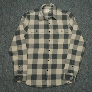 Faherty Shirt Men Medium Beige Gray Legend Sweater Plaid Long Sleeve - Picture 1 of 9