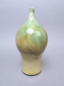 Horst Kerstan Vase Studiokeramik grün beige ca. 26,4 cm H sign. datiert 1968 - Bild 1 von 6