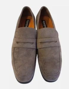 Nick Graham Men's Penny Loafers Size 8 / 8.5 Faux Suede Altred Dark Gray - Picture 1 of 16