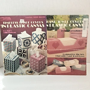 Lote de 2 fundas de toallas de mano de tela de lona de plástico vintage para artes de ocio 1989-90 - Imagen 1 de 5
