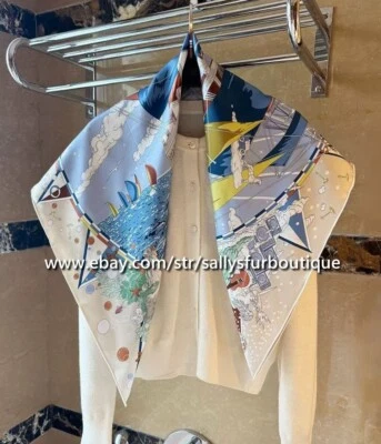 Sallys 18 Momme Sarga Seda Envoltura Bufanda Estola Barco Construcción Doble Cara Chal 35" Foto 1 de 4