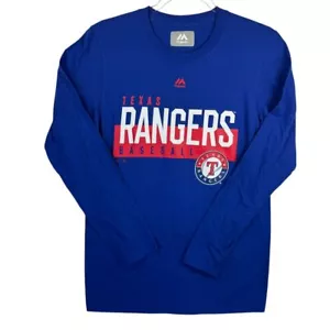 Majestic Texas Rangers Béisbol MLB Manga Larga Gráfico Camiseta Pequeña - Imagen 1 de 6