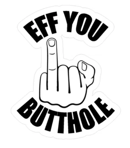 Eff You Butthole Printed Vinyl Decal Sticker Funny Comedy Prank - Picture 1 of 1