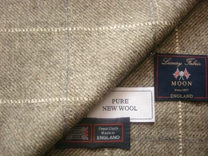 TELA CHAQUETA TWEED 100% PURA LANA NUEVA ABRAHAM MOON = HECHA EN INGLATERRA = 2,7 m - Imagen 1 de 12