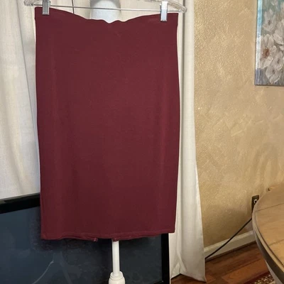 Falda lápiz midi de cintura alta elástica de jersey de algodón elástico cómodo para mujer Foto 1 de 4