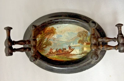 Antiguo perchero alemán Biedermeier 1:12 madera casa de muñecas miniatura Foto 1 de 4