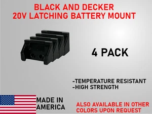 Black & Decker 20V Latching Batter Mount/Holder [Qty 4] – Garage/Van organizer - Picture 1 of 3