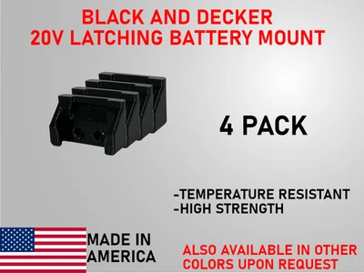 Black & Decker 20V Latching Batter Mount/Holder [Qty 4] – Garage/Van organizer - Image 1 of 3