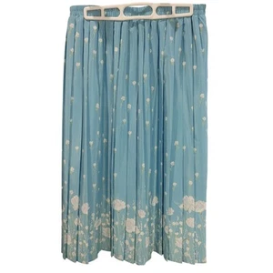 Leslie Fay Petites Women's 14P Robins Egg Blue White Floral Sheer Lined Skirt - Picture 1 of 4